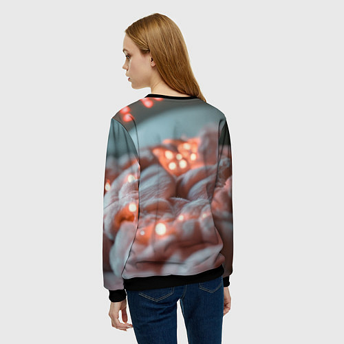 Женский свитшот Котик с сердечком / 3D-Черный – фото 4