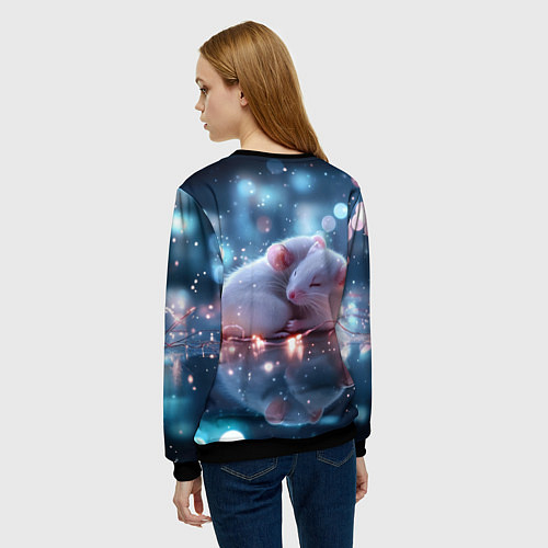 Женский свитшот Милые влюбленные мышки / 3D-Черный – фото 4