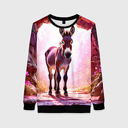 Женский свитшот Осел в розовом свете