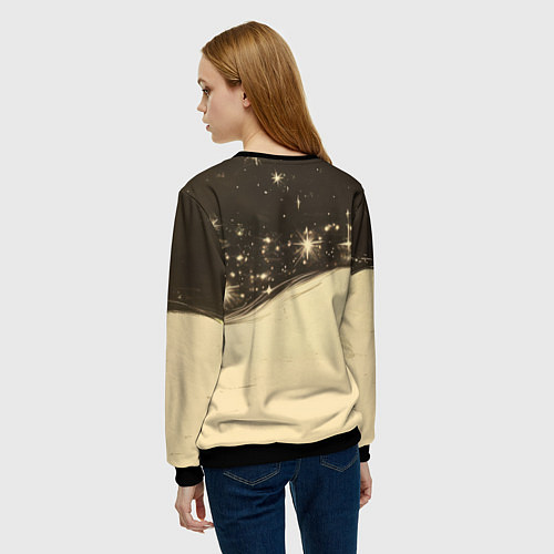 Женский свитшот Белая волчица и черный волк / 3D-Черный – фото 4