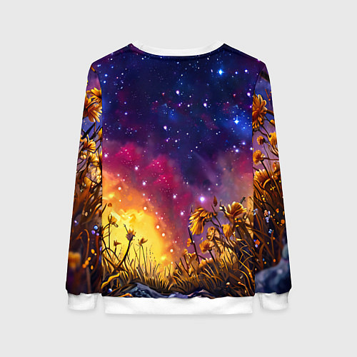 Женский свитшот Песец в звездную ночь / 3D-Белый – фото 2