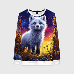 Женский свитшот Песец в звездную ночь