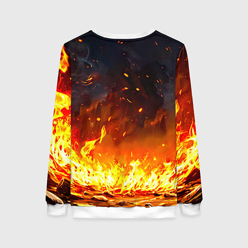 Женский свитшот Лошадь в огне / 3D-Белый – фото 2
