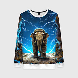 Женский свитшот Мамонт и разряды молний