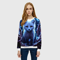 Свитшот женский Песец в разрядах молний, цвет: 3D-белый — фото 2