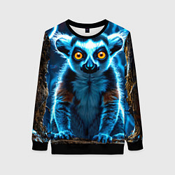 Женский свитшот Лемур и удар молнии