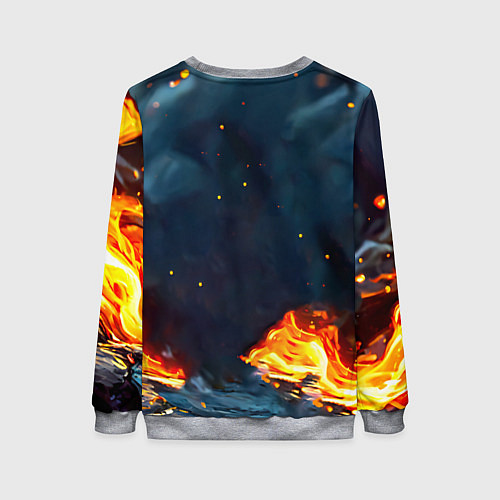 Женский свитшот Выдра в огне / 3D-Меланж – фото 2