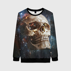 Свитшот женский Череп - космос, цвет: 3D-черный