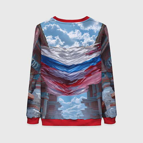 Женский свитшот Военный медведь в доспехах / 3D-Красный – фото 2