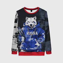 Женский свитшот Русский волк с автоматом