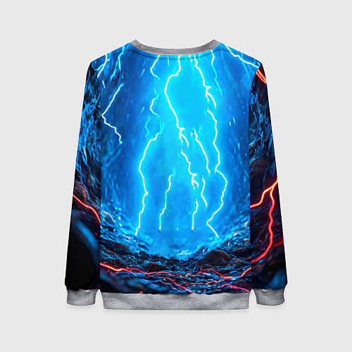 Женский свитшот Лось и молния / 3D-Меланж – фото 2