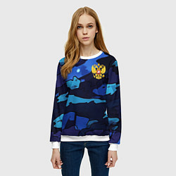 Свитшот женский Камуфляж с гербом РФ, цвет: 3D-белый — фото 2