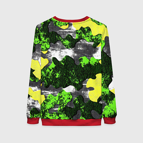 Женский свитшот Камуфляж из брызг краски / 3D-Красный – фото 2