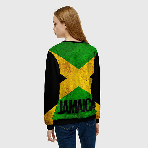 Женский свитшот Jamaica lion flag / 3D-Черный – фото 4