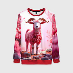 Женский свитшот Козел в розовом