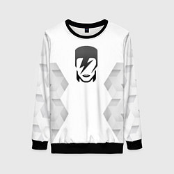 Свитшот женский David Bowie white poly, цвет: 3D-черный