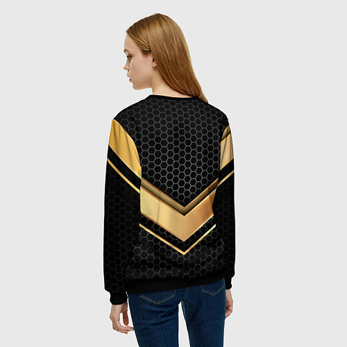Женский свитшот Kingdom Come Deliverance 2 золотая полоса / 3D-Черный – фото 4