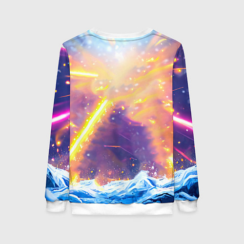 Женский свитшот Белый медведь идет по льдине / 3D-Белый – фото 2