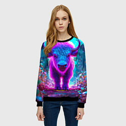 Свитшот женский Белый буйвол, цвет: 3D-черный — фото 2