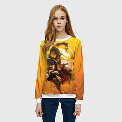 Свитшот женский Скорпион - Mortal Kombat, цвет: 3D-белый — фото 2