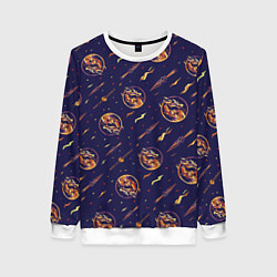 Свитшот женский Mortal Kombat logo pattern, цвет: 3D-белый