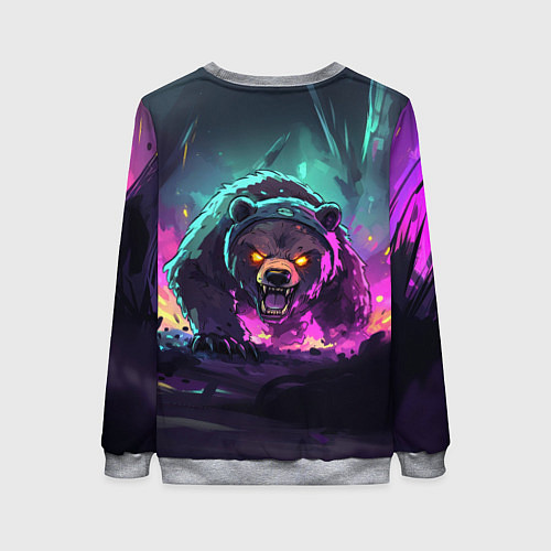 Женский свитшот Атакующий русский медведь / 3D-Меланж – фото 2