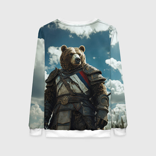 Женский свитшот Бурый русский медведь / 3D-Белый – фото 2