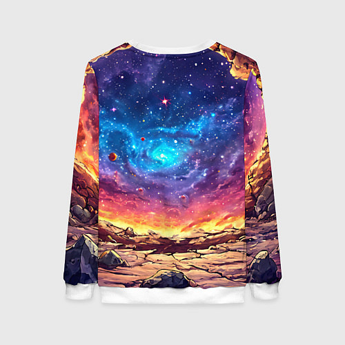 Женский свитшот Краб смотрит в космос / 3D-Белый – фото 2
