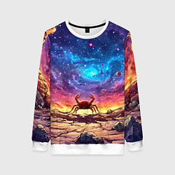 Женский свитшот Краб смотрит в космос