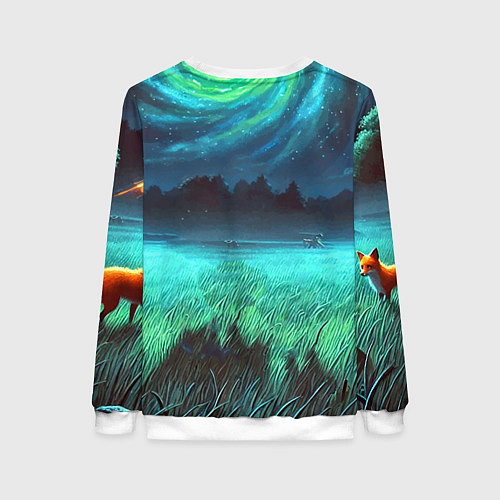 Женский свитшот Рик и Морти на поляне - нейроарт / 3D-Белый – фото 2