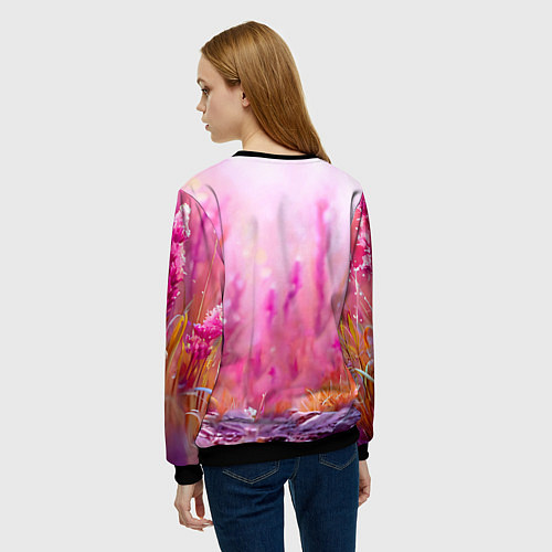 Женский свитшот Зайчик в розовом / 3D-Черный – фото 4