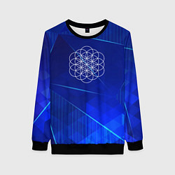 Свитшот женский Coldplay blue poly, цвет: 3D-черный