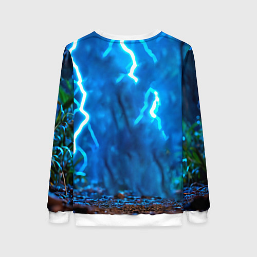Женский свитшот Кенгуру в разрядах молнии / 3D-Белый – фото 2