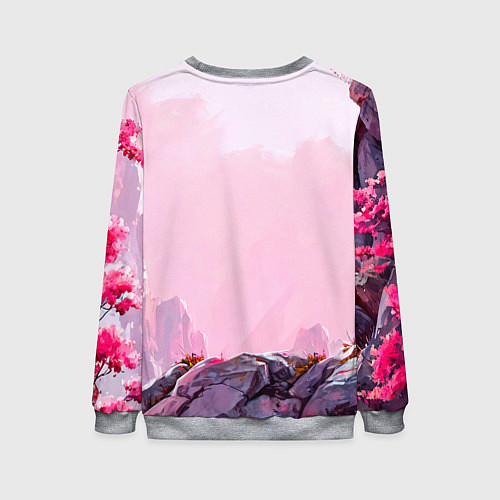 Женский свитшот Козлик в розовом свете / 3D-Меланж – фото 2