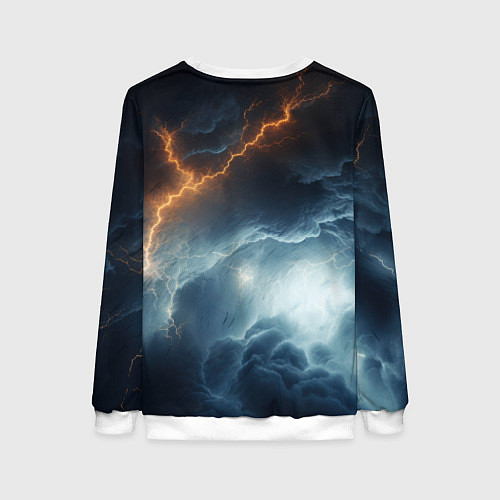 Женский свитшот Kingdom Come Deliverance 2 молнии в небе / 3D-Белый – фото 2