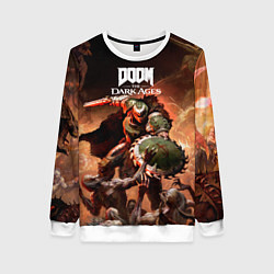 Свитшот женский Doom slayer Doom the dark ages, цвет: 3D-белый