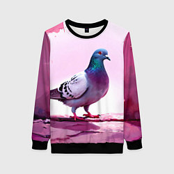 Женский свитшот Голубь в розовом