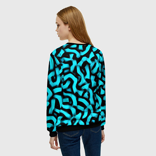 Женский свитшот Бирюзовая абстракция / 3D-Черный – фото 4