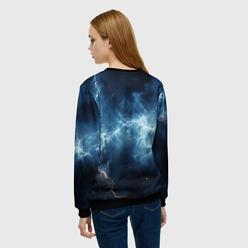 Женский свитшот Stronghold сrusader сила молний / 3D-Черный – фото 4