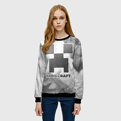 Свитшот женский Minecraft - white gradient, цвет: 3D-черный — фото 2