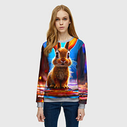 Свитшот женский Ушастый зайка, цвет: 3D-меланж — фото 2