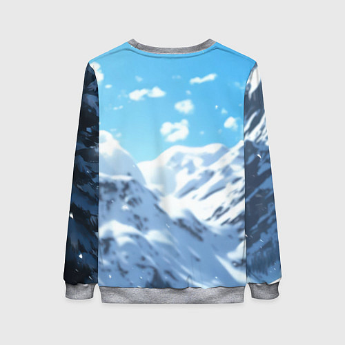 Женский свитшот Волк русский / 3D-Меланж – фото 2