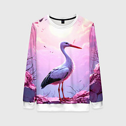 Женский свитшот Аист в розовых облаках