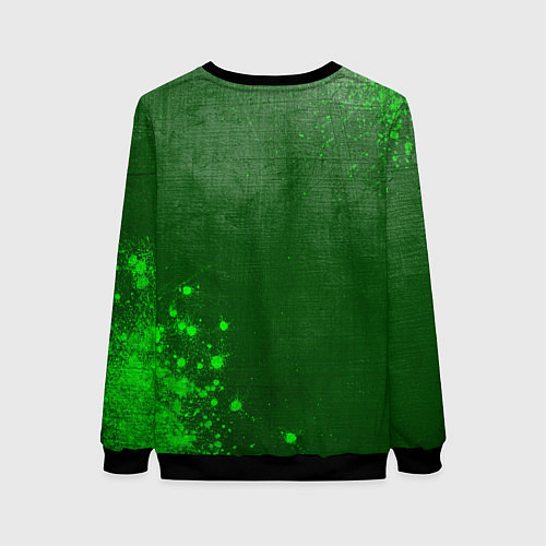 Женский свитшот Among Us - green gradient вертикально / 3D-Черный – фото 2