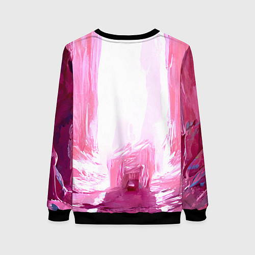 Женский свитшот Пингвин в розовом / 3D-Черный – фото 2