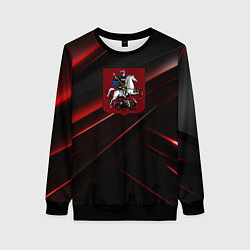 Свитшот женский Герб Москвы Россия, цвет: 3D-черный