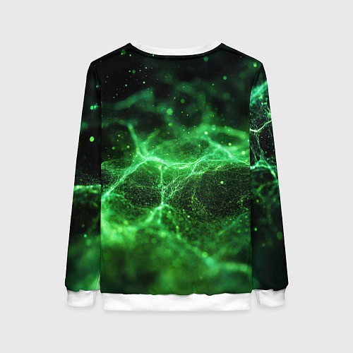 Женский свитшот Зеленая связь текстура / 3D-Белый – фото 2