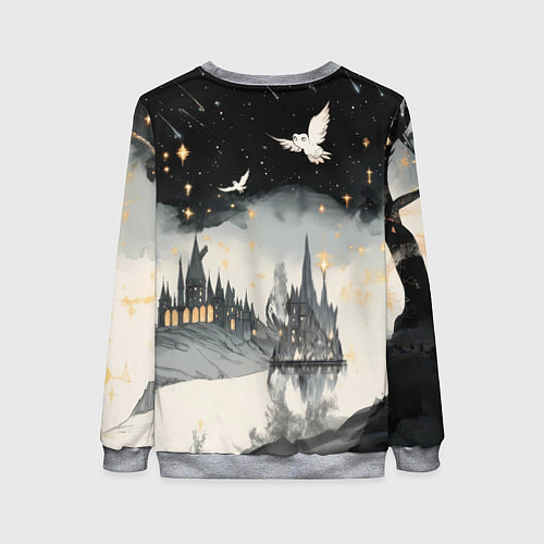 Женский свитшот Гарри Поттер и совы / 3D-Меланж – фото 2
