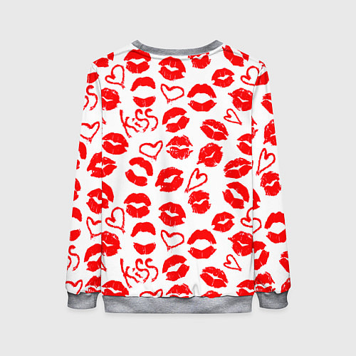 Женский свитшот Губы и сердца / 3D-Меланж – фото 2