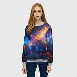 Свитшот женский Космическая текстура фон, цвет: 3D-меланж — фото 2